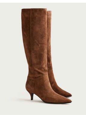J. Crew New Stevie knee-high boots in brown suede